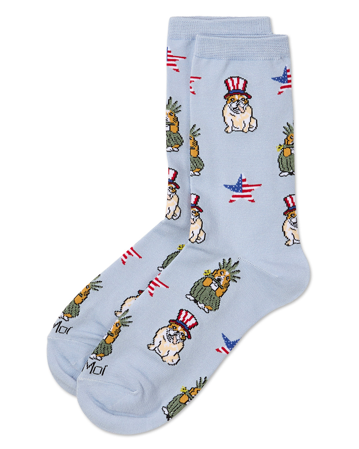 Women's Patriotic Dogs Rayon From Bamboo Crew Socks : Color: Skyway