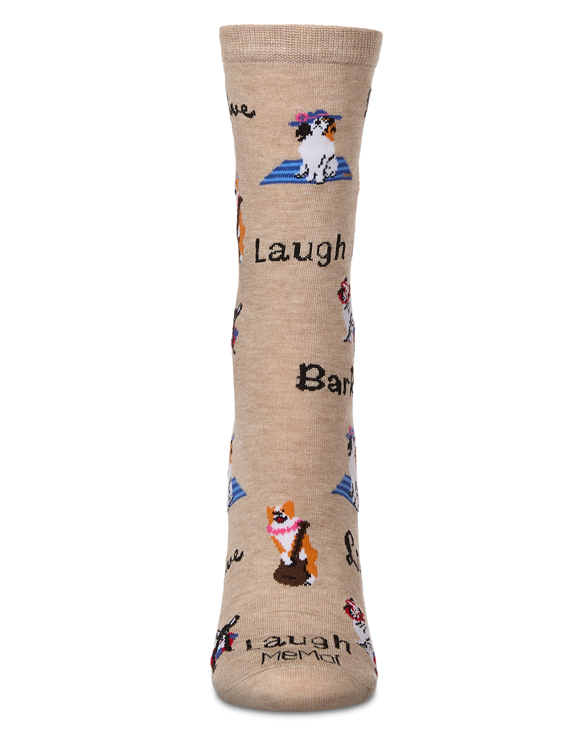 Women's Live Laugh Bark Rayon From Bamboo Crew Socks : Color: Hemp Heather