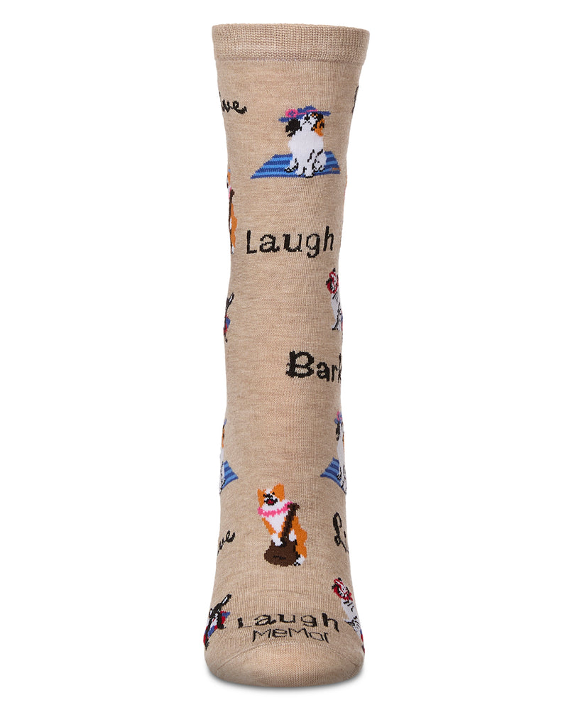 Women's Live Laugh Bark Rayon From Bamboo Crew Socks