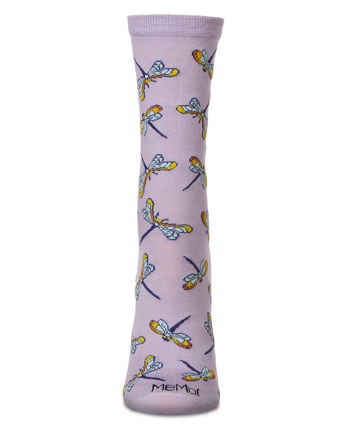 Women's Dragonflies Rayon from Bamboo Crew Socks : Color: Lavender