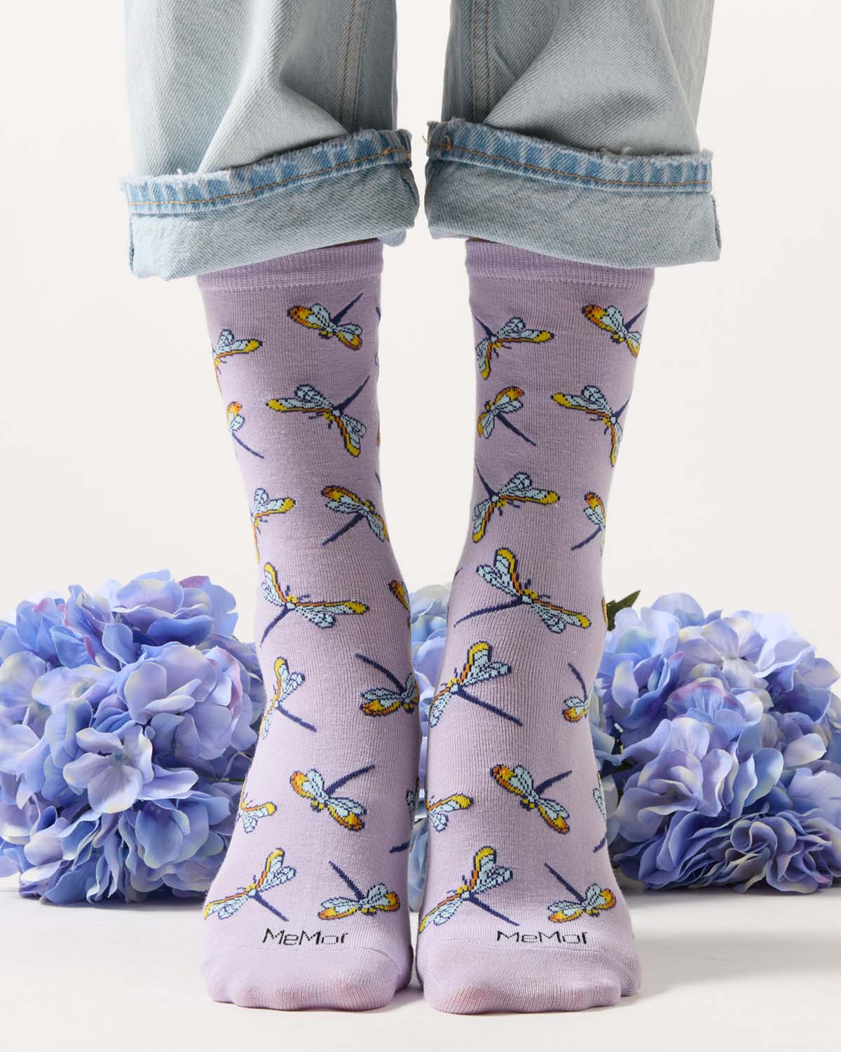 Women's Dragonflies Rayon from Bamboo Crew Socks