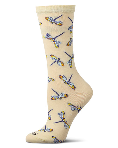Women's Dragonflies Rayon from Bamboo Crew Socks