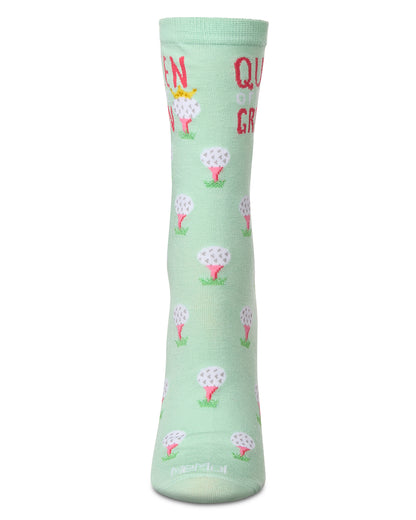 Women's Queen Of The Green Rayon From Bamboo Crew Socks : Color: Mint