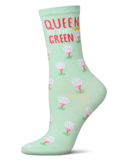 Women's Queen Of The Green Rayon From Bamboo Crew Socks : Color: Mint