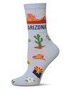 Women's Arizona Rayon from Bamboo Crew Socks : Color: Skyway
