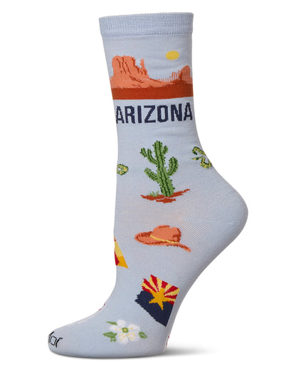 Women's Arizona Rayon from Bamboo Crew Socks : Color: Skyway