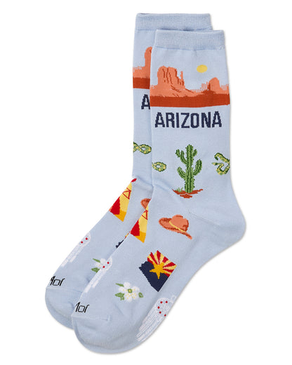 Women's Arizona Rayon from Bamboo Crew Socks : Color: Skyway