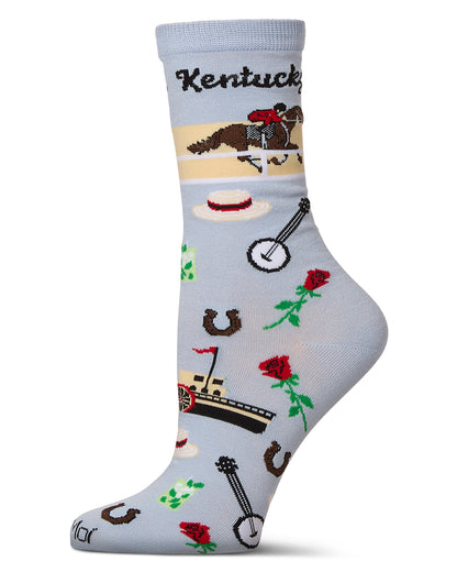 Women's Kentucky Rayon From Bamboo Crew Socks : Color: Skyway