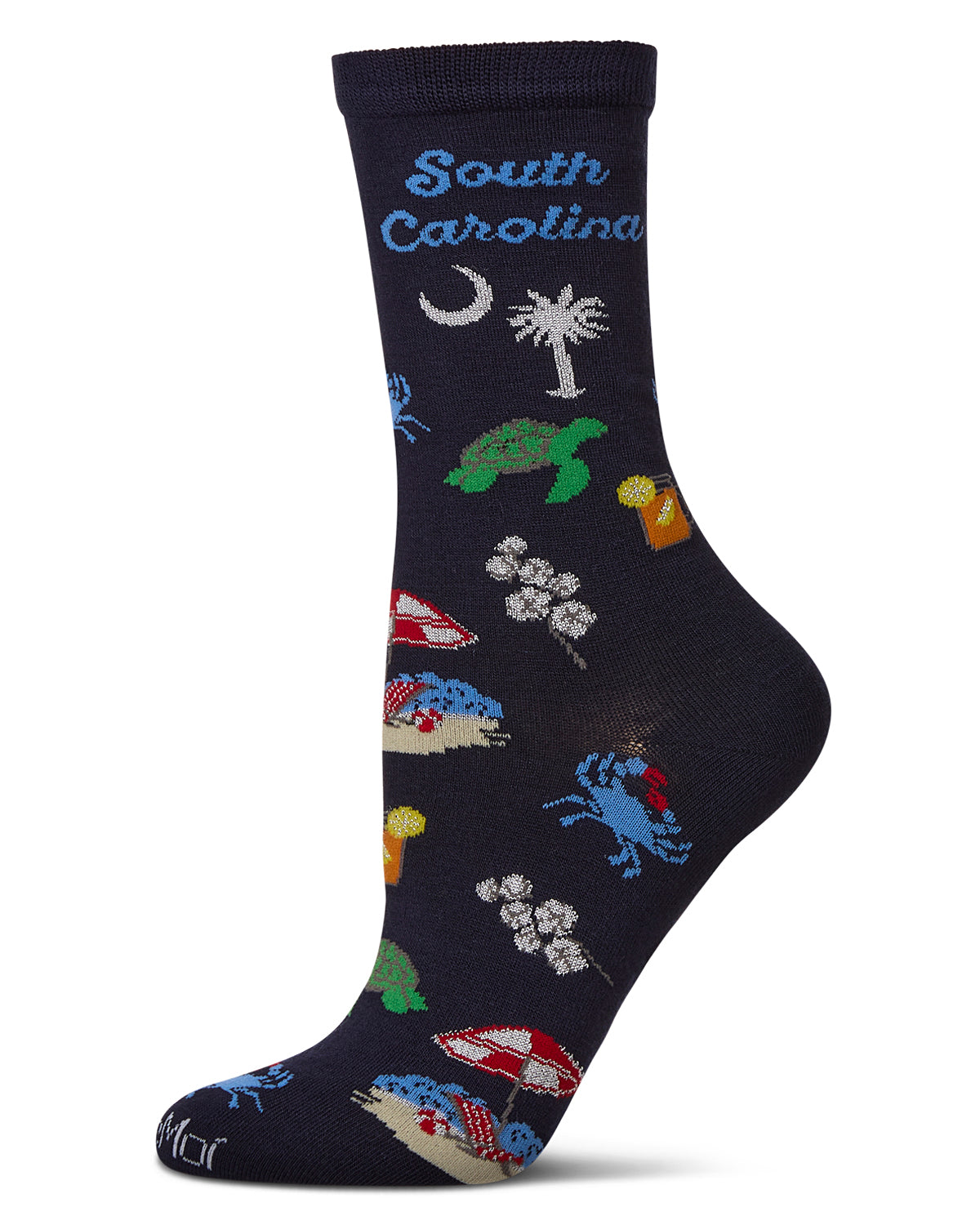 Women's South Carolina Rayon From Bamboo Crew Socks : Color: Navy