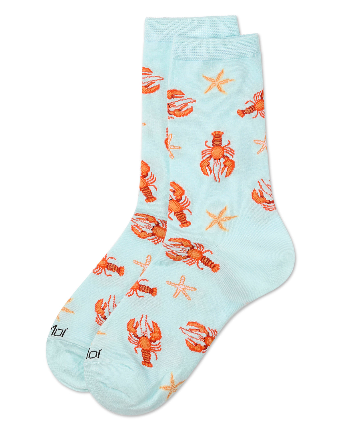 Women's Lobsters Rayon From Bamboo Crew Socks : Color: Aqua