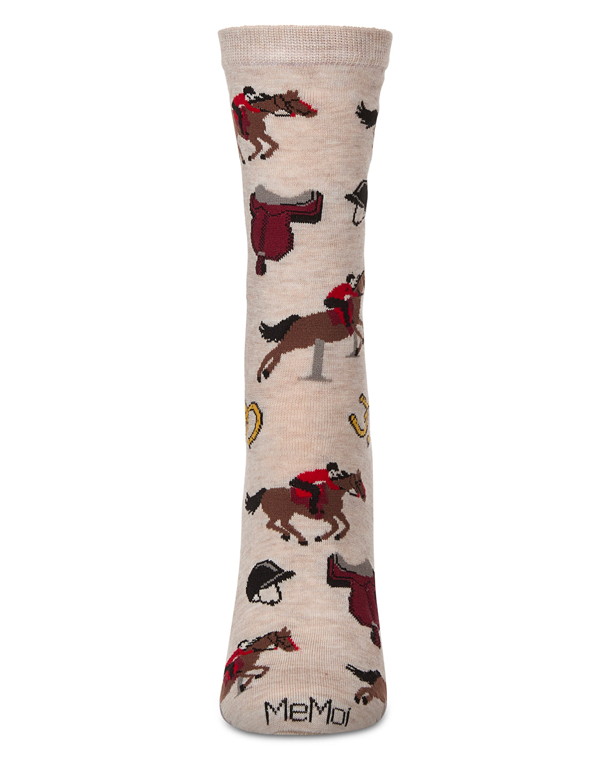 Women's Equestrian Rayon From Bamboo Crew Socks : Color: Ivory Heather