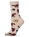 Women's Equestrian Rayon From Bamboo Crew Socks : Color: Ivory Heather