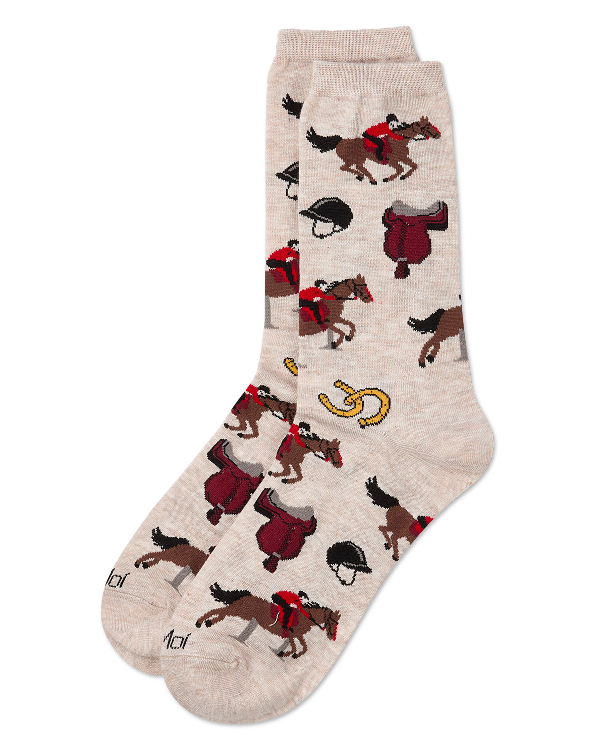 Women's Equestrian Rayon From Bamboo Crew Socks : Color: Ivory Heather