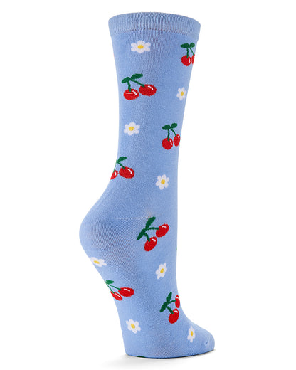 Women's Daisy Cherry Rayon From Bamboo Crew Socks