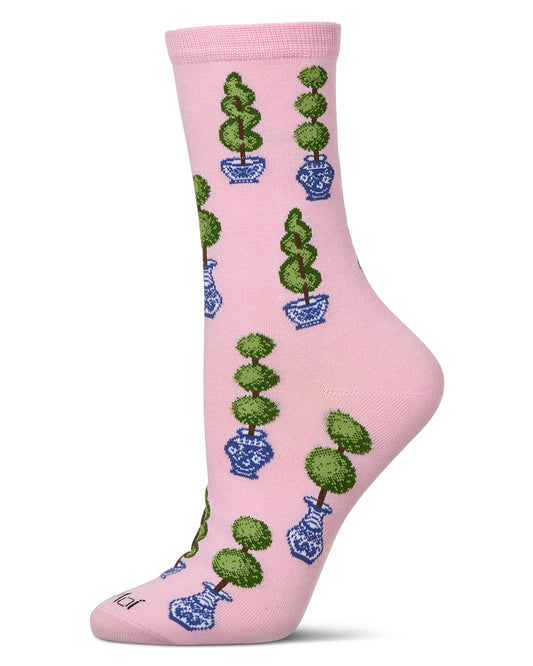 Women's Ginger Jars Rayon From Bamboo Crew Socks : Color: Confetti Pink