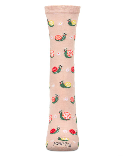 Women's Snails Rayon From Bamboo Crew Socks : Color: Blush