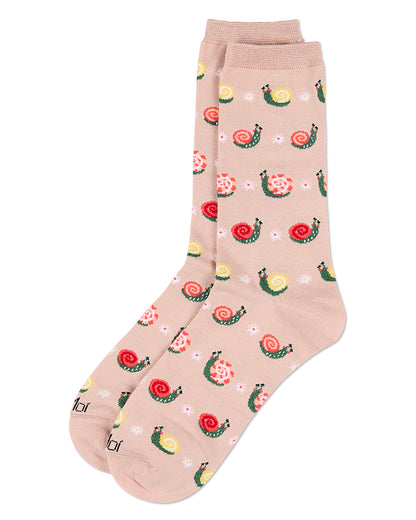 Women's Snails Rayon From Bamboo Crew Socks : Color: Blush