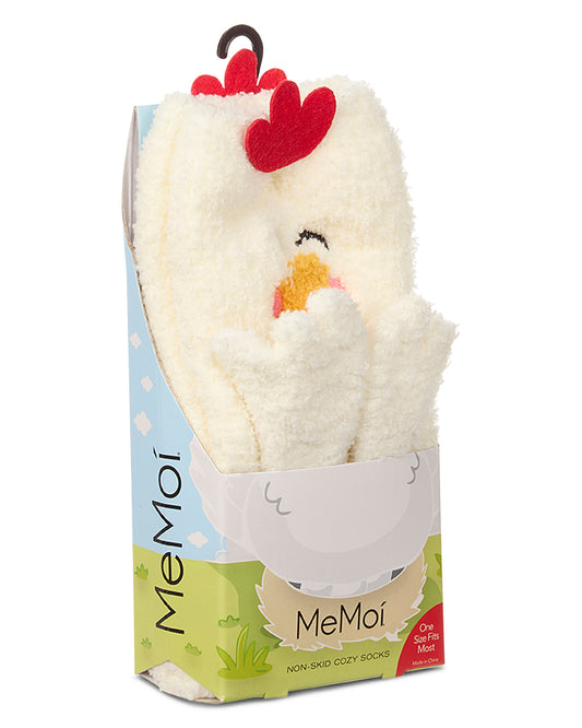 Women's Plush Chicken-Themed Embellished Crew-Length Lounge Sock