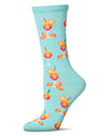 Women's "Aperol Spritz" Rayon Blend Novelty Crew Sock : Color: Capri Breeze