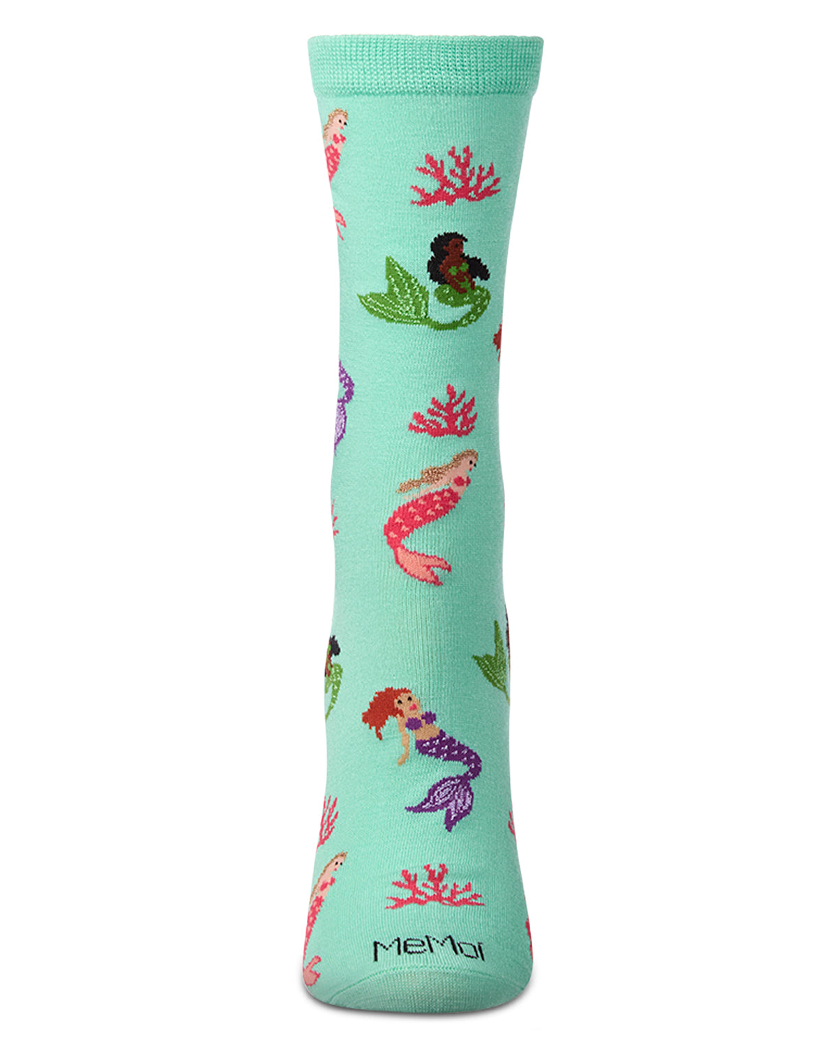 Women's Mermaid-Themed Rayon-Blend Novelty Crew Sock