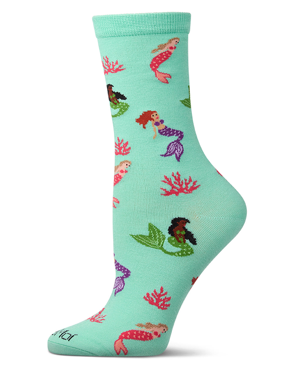 Women's Mermaid-Themed Rayon-Blend Novelty Crew Sock $7
