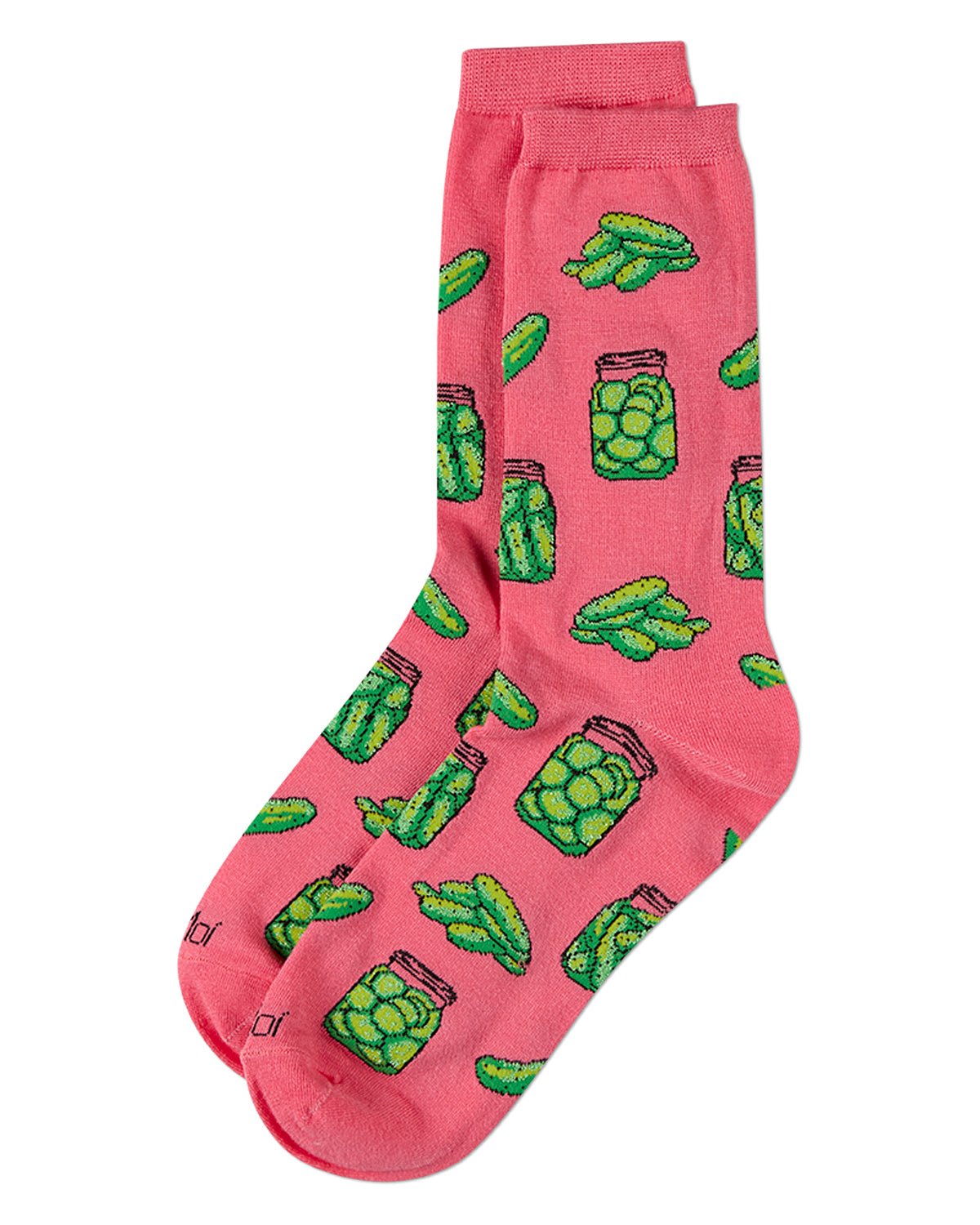 Women's Pickles-Themed Rayon-Blend Novelty Crew Sock