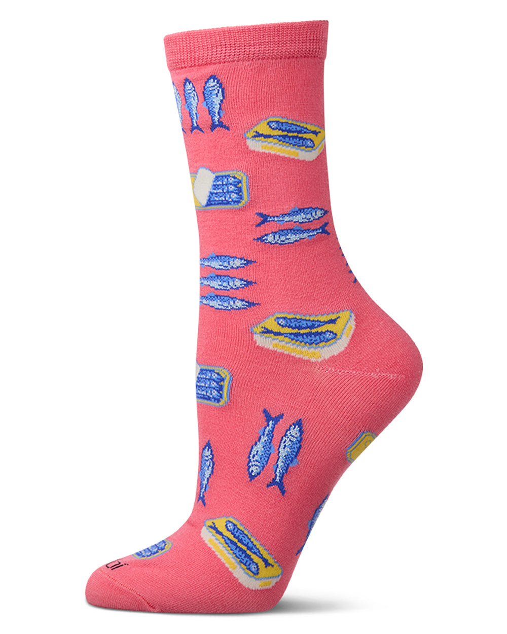 Women's Sardines-Themed Rayon-Blend Novelty Crew Sock $7