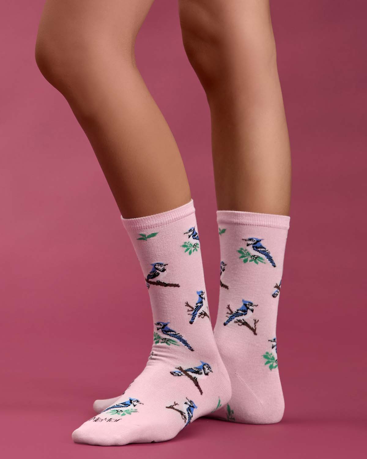 Women's "Blue Jays" Rayon-Blend Novelty Crew Sock