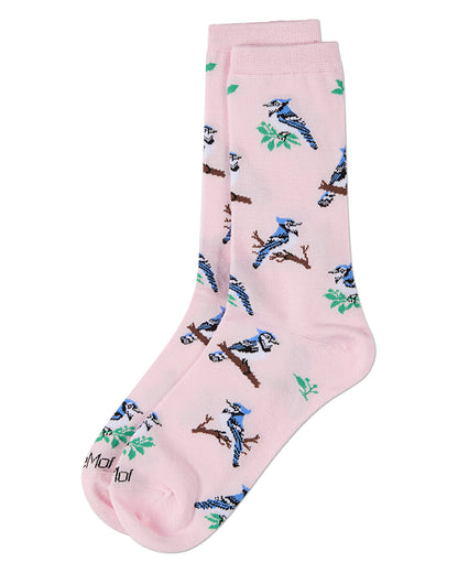 Women's "Blue Jays" Rayon-Blend Novelty Crew Sock