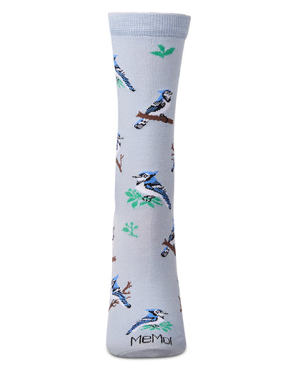 Women's "Blue Jays" Rayon-Blend Novelty Crew Sock