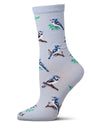 Women's "Blue Jays" Rayon-Blend Novelty Crew Sock