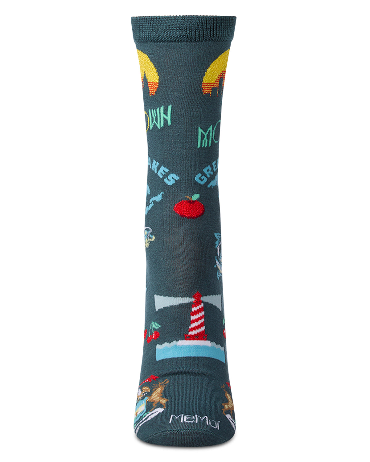 Women's Michigan-Themed Rayon-Blend Novelty Crew Sock