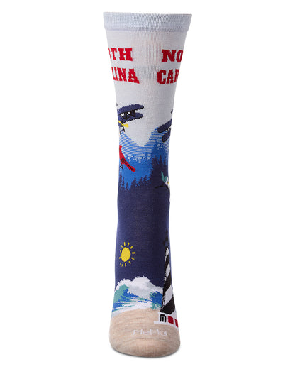 Women's North Carolina-Themed Rayon-Blend Novelty Crew Sock