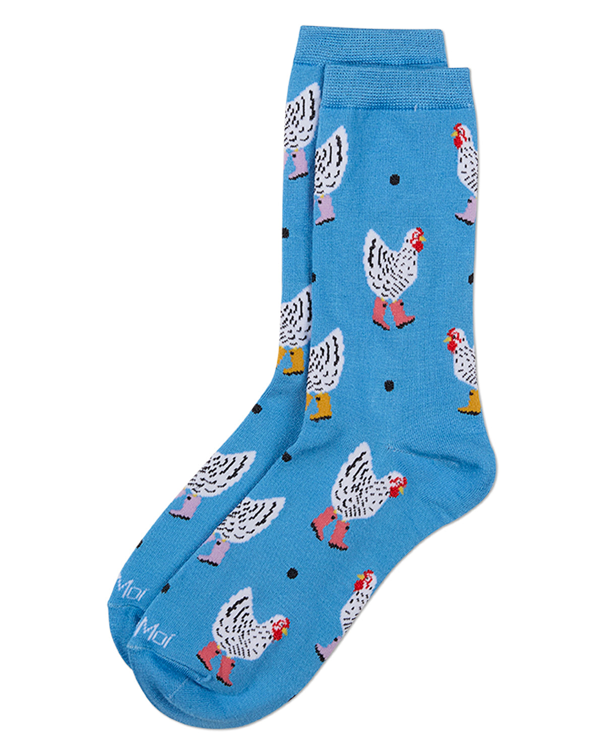 Women's "Hens In Boots" Rayon-Blend Fine-Gauge Crew Sock
