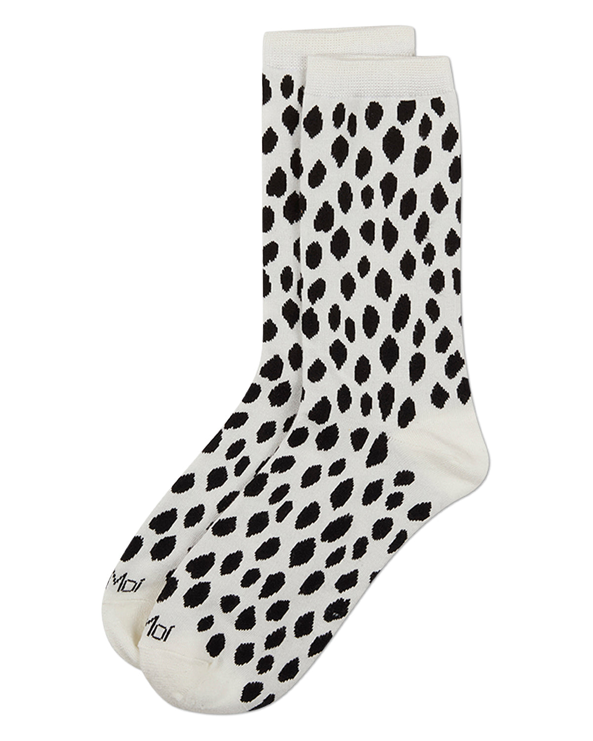 Women's "Dalmatian Spot" Rayon-Blend Fine-Gauge Novelty Crew Sock