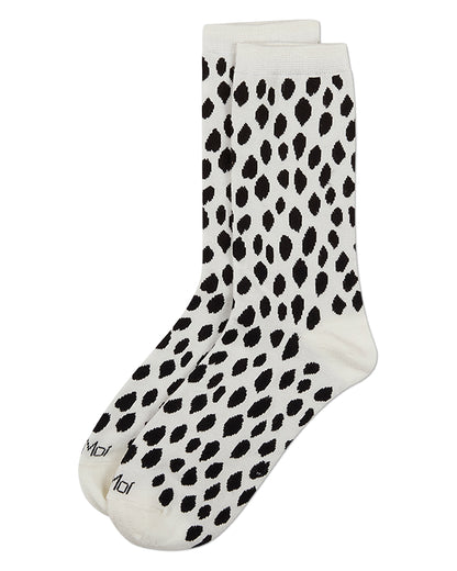 Women's "Dalmatian Spot" Rayon-Blend Fine-Gauge Novelty Crew Sock