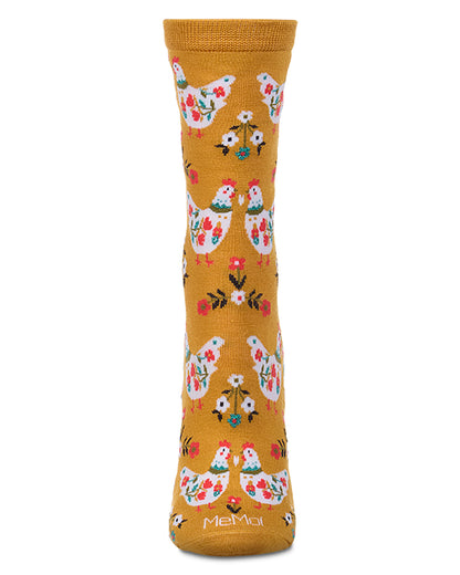 Women's "Country Chick" Rayon-Blend Fine-Gauge Crew Sock