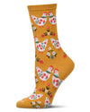 Women's "Country Chick" Rayon-Blend Fine-Gauge Crew Sock