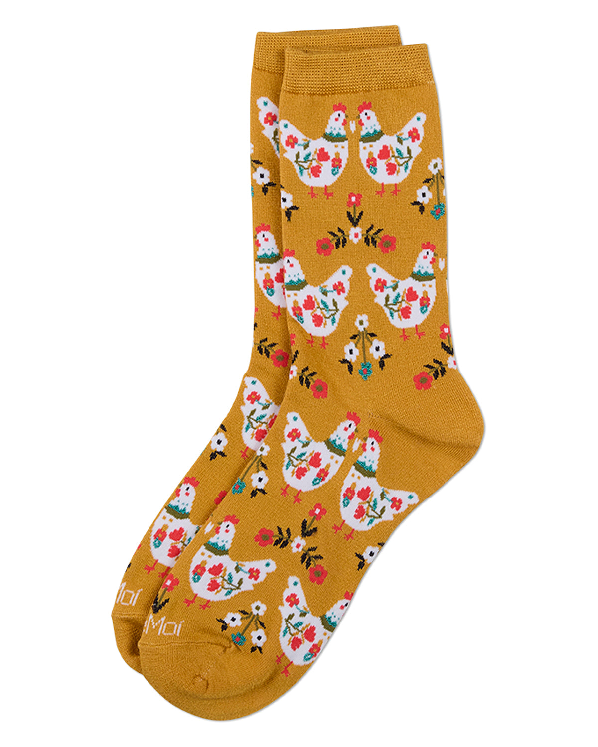 Women's "Country Chick" Rayon-Blend Fine-Gauge Crew Sock