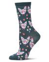 Women's "Country Chick" Rayon-Blend Fine-Gauge Crew Sock