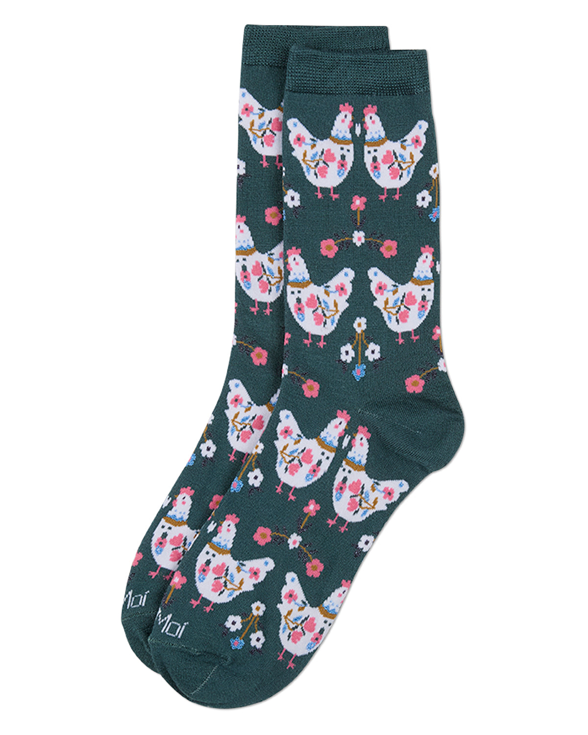 Women's "Country Chick" Rayon-Blend Fine-Gauge Crew Sock