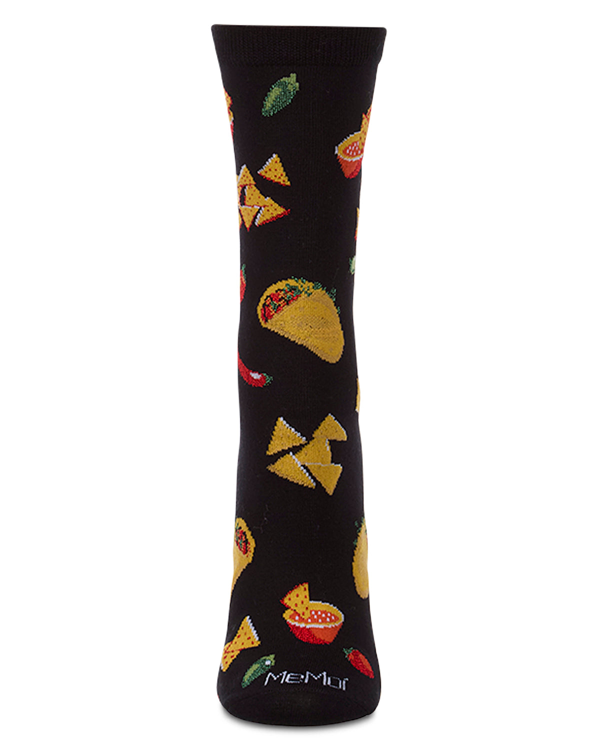 Women's "Ole Taco" Rayon-Blend Fine-Gauge Novelty Crew Sock