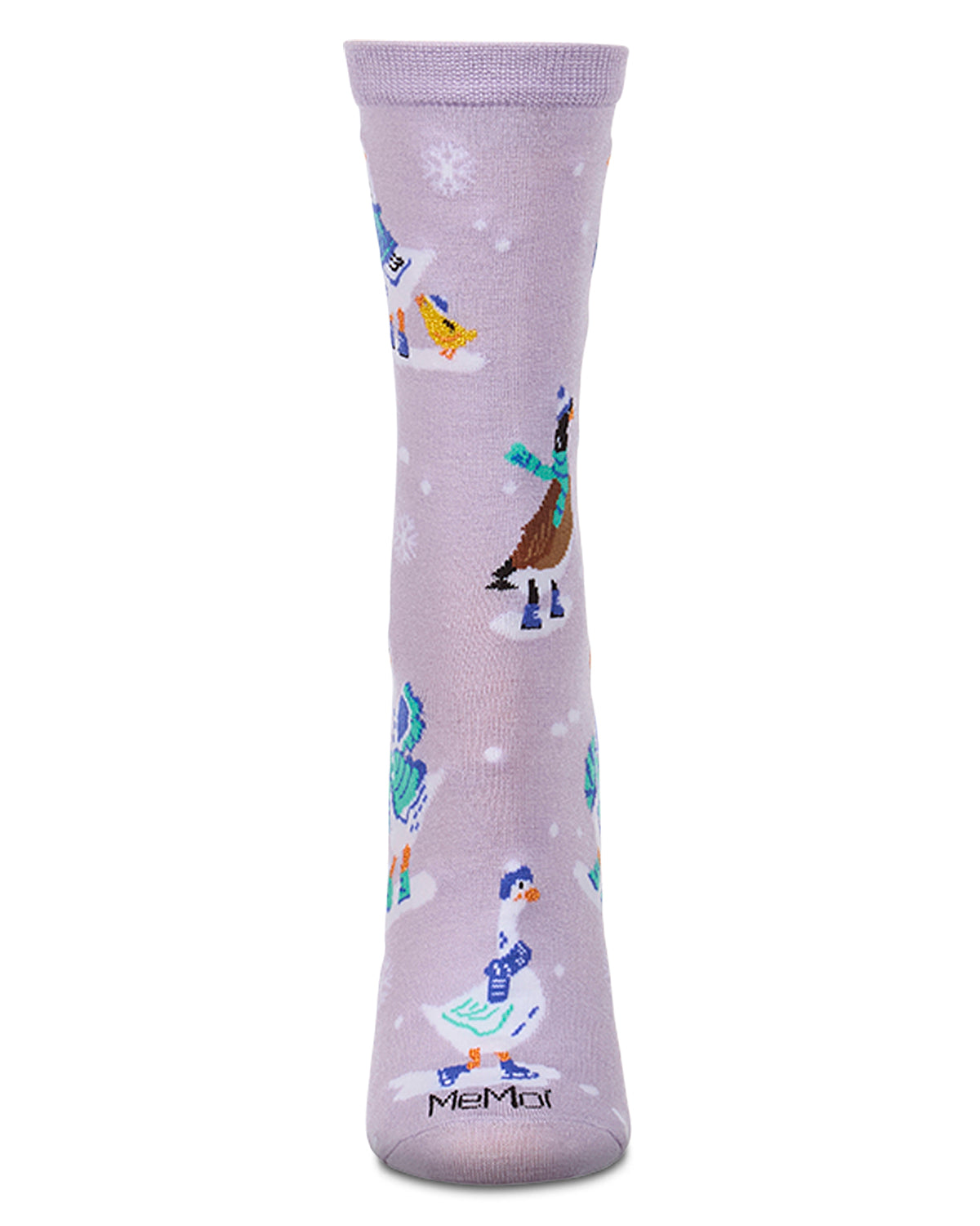 Women's "Winter Goose" Rayon-Blend Fine-Gauge Novelty Crew Sock