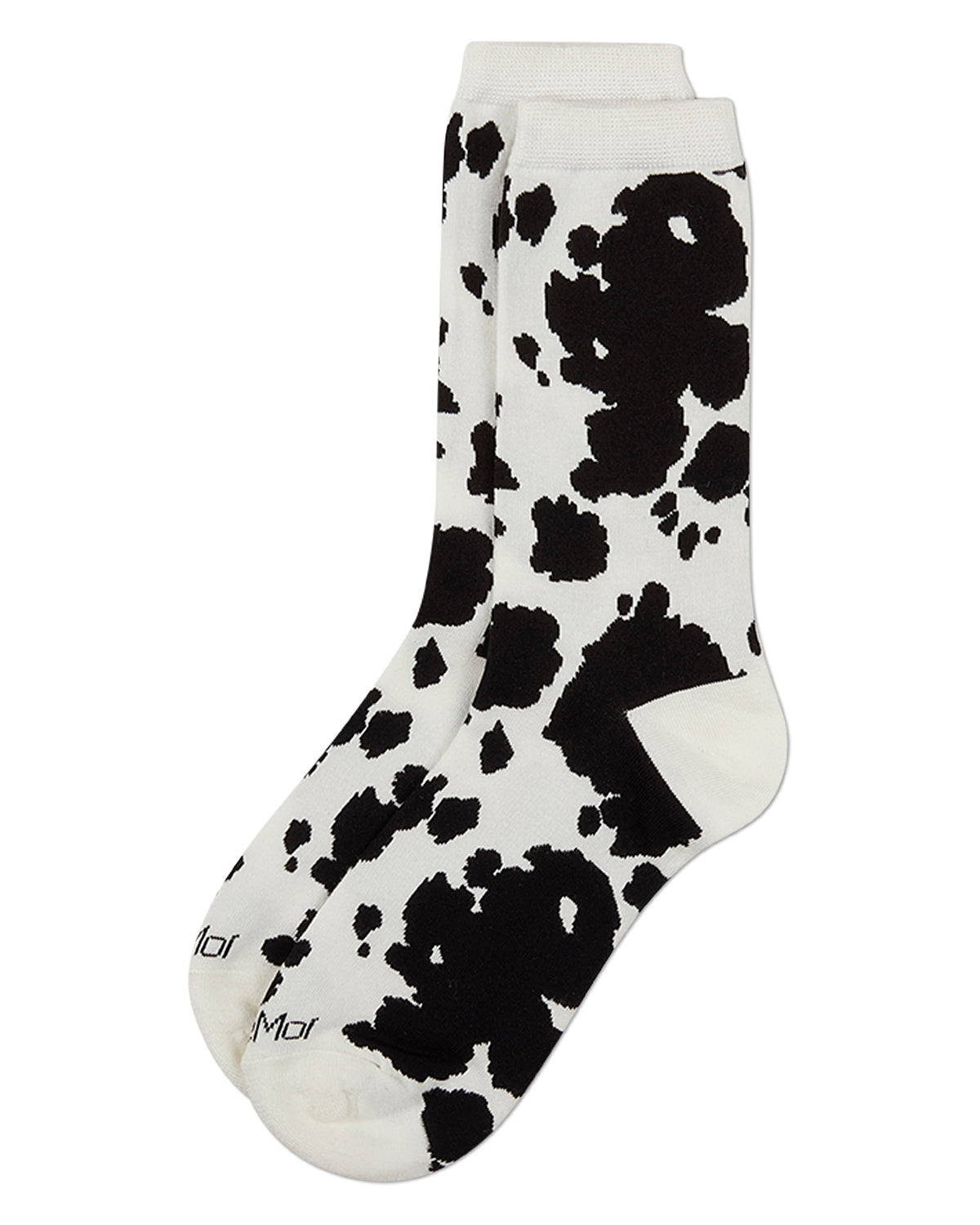 Women's "Cowbell" Rayon-Blend Cow-Themed Novelty Crew Sock