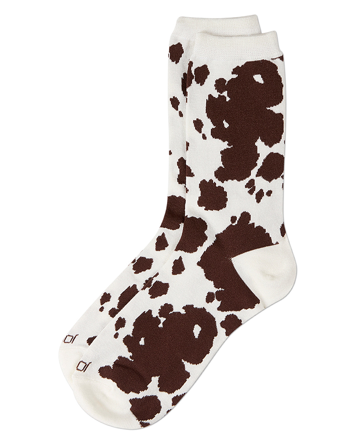 Women's "Cowbell" Rayon-Blend Cow-Themed Novelty Crew Sock