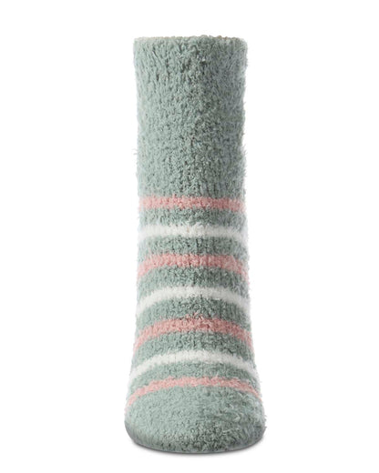 Women's "Highland Cow" Embroidered Plush Non-Skid Cozy Crew Sock