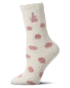 Women's "Tea Tree" Embroidered Holiday Non-Skid Cozy Crew Sock