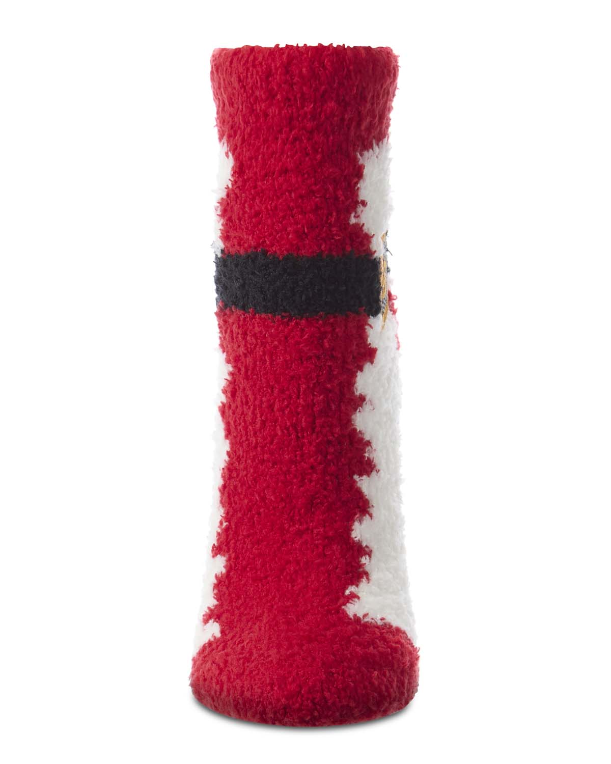 Women's "Santa's Suit" Embroidered Non-Skid Novelty Cozy Crew Sock