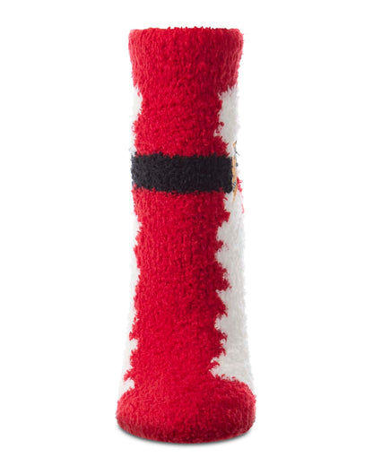 Women's "Santa's Suit" Embroidered Non-Skid Novelty Cozy Crew Sock