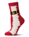 Women's "Santa's Suit" Embroidered Non-Skid Novelty Cozy Crew Sock